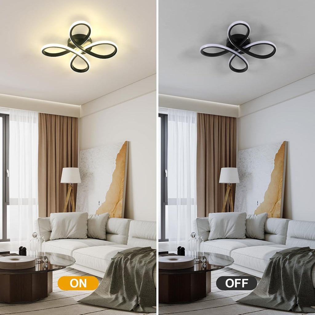Ceiling Light - Black Aluminium Frame, Natural Light