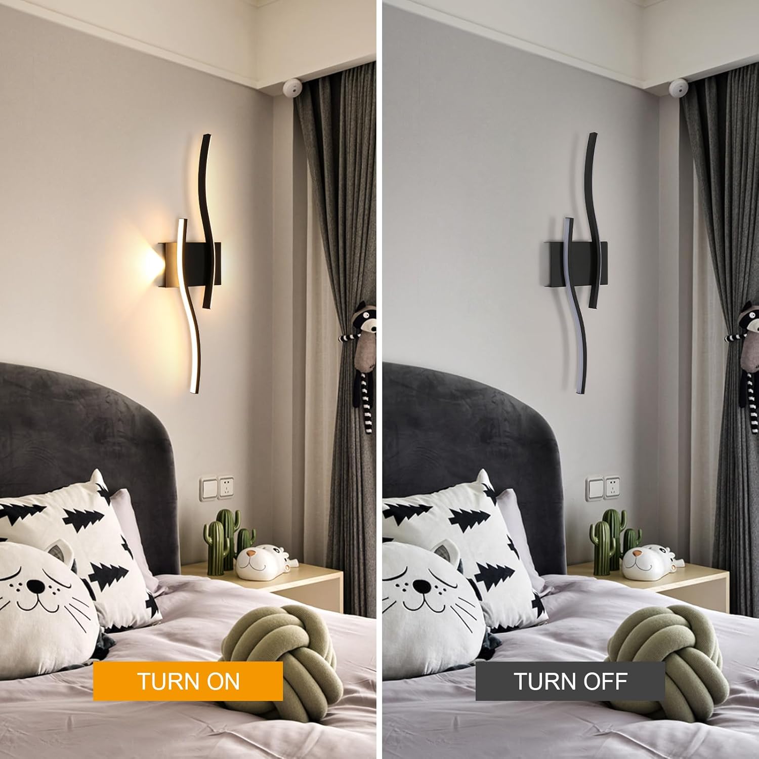 Wall Light - Black Aluminium Frame, Warm Light