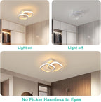 Comely Lot de 2 Plafonniers LED Modernes, 24W 2700LM Petit Plafonnier LED Carré Luminaires Intérieur pour Chambre Salon Allée Couloir Balcon, Lumière Chaude 3000K, Blanc 24cm