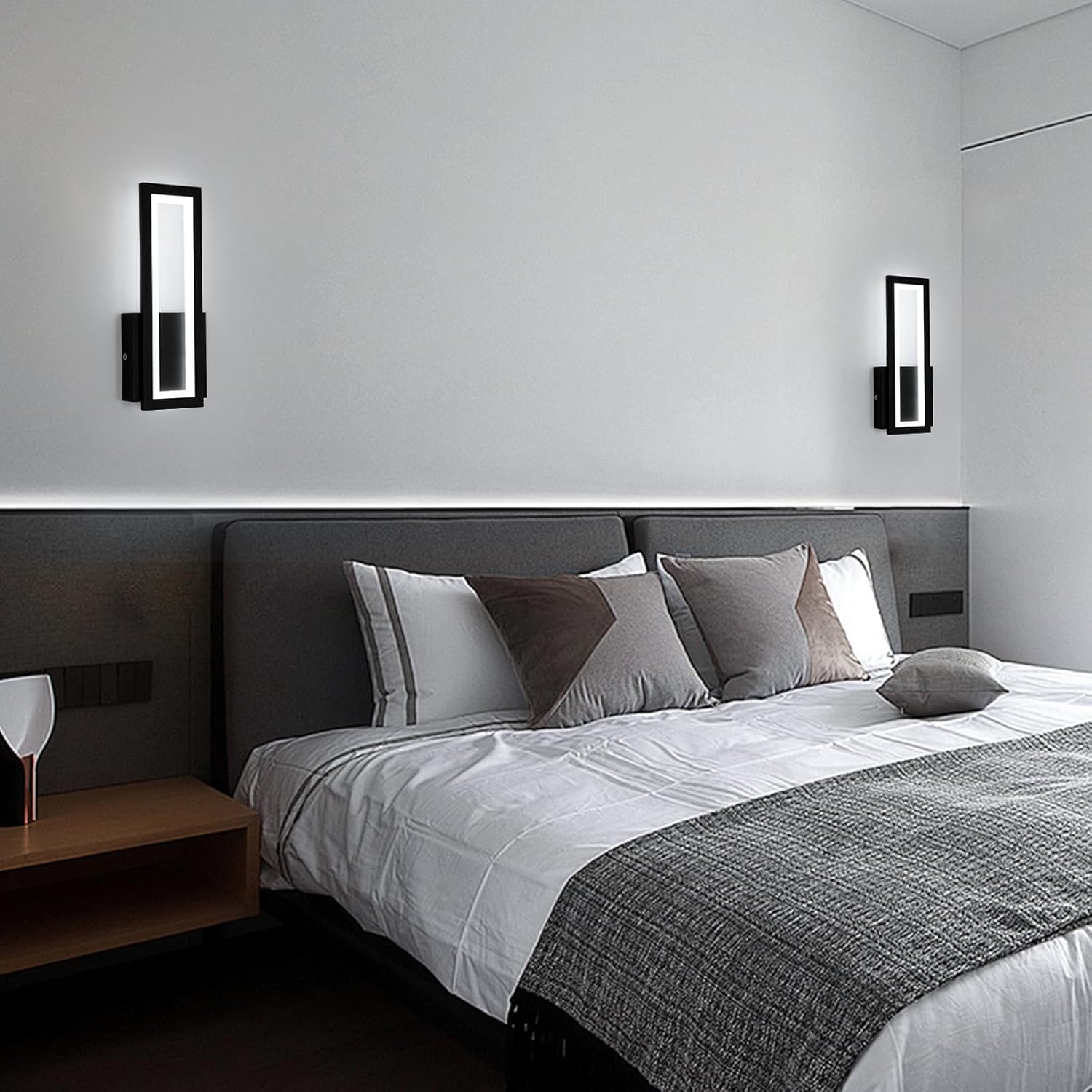 Wall Light - Black Acrylic Frame, White Light