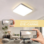 Ceiling Light - White Plastic Frame, Natural Light