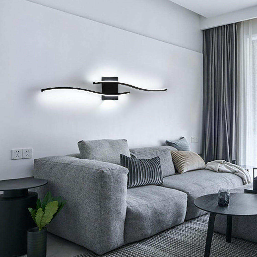 Lampada da parete - Telaio in alluminio nero, luce bianca