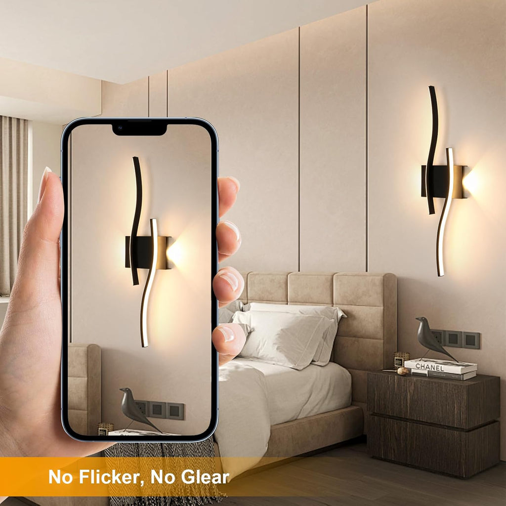 Wall Light - Black Aluminium Frame, Warm Light