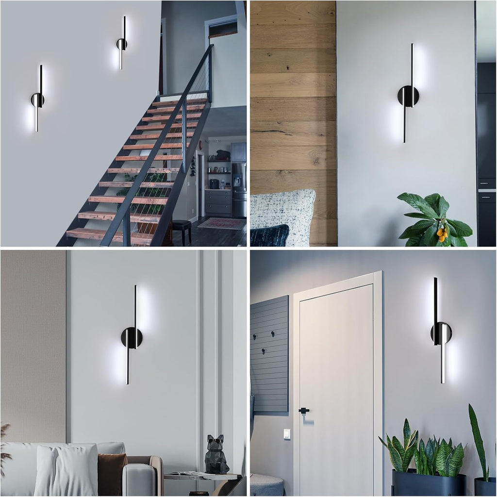 Wall Light - Black Aluminium Frame, White Light