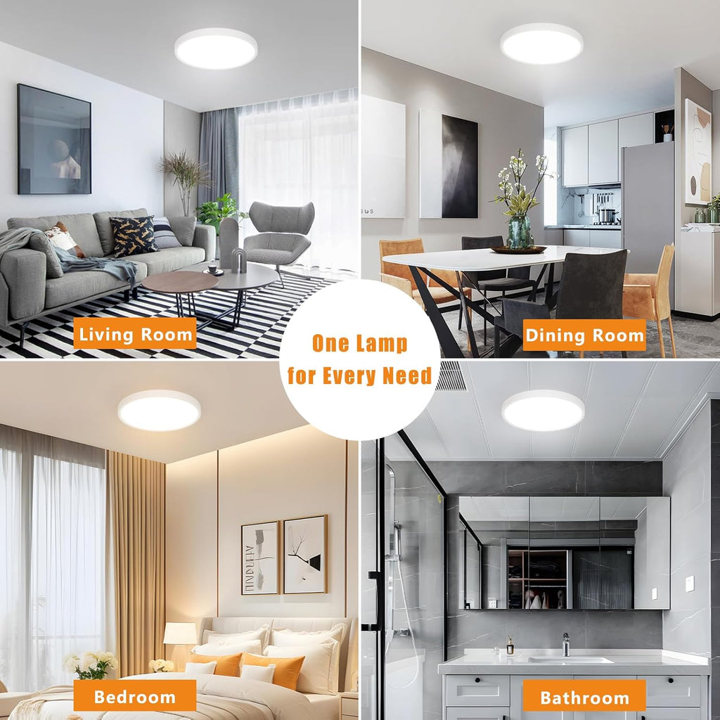 Ceiling Light - White Plastic Frame, Tunable and Dimmable