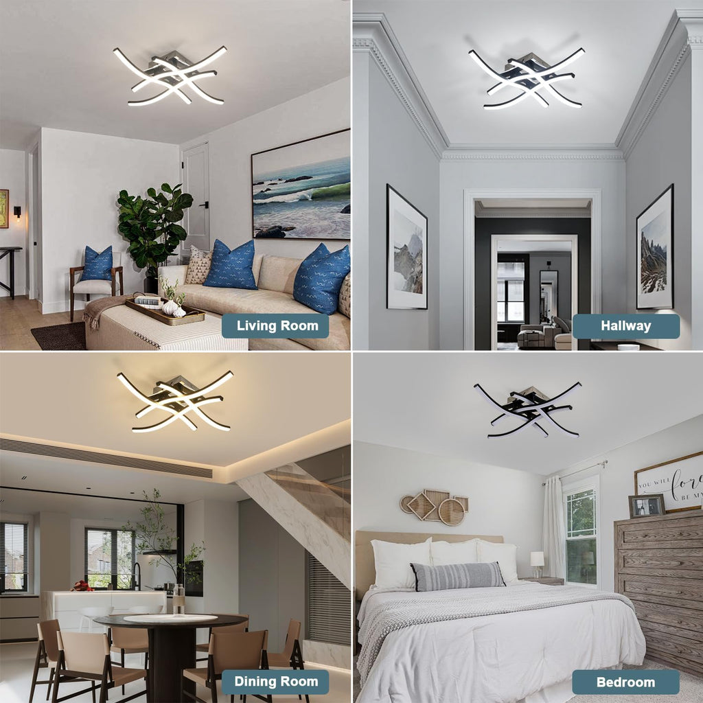 Ceiling Light - Black Aluminium Frame, Tunable and Dimmable