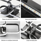 Comely Plafonnier LED Rectangulaire, 60W 6750LM Luminaire Plafonnier LED, Moderne LED Lampe de Plafond Aluminium pour Salon Chambre Cuisine Couloir (Noir)