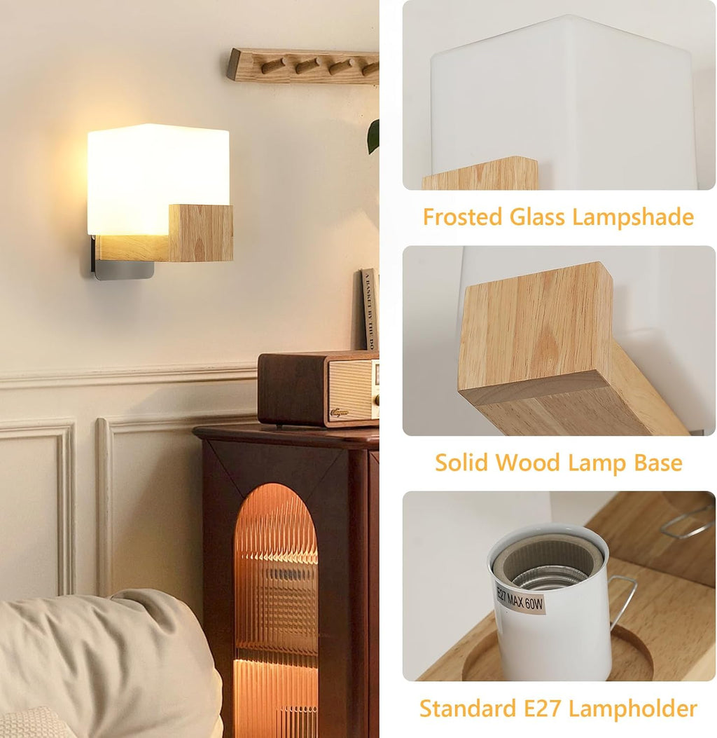 Wall Light - Wood Glass Frame