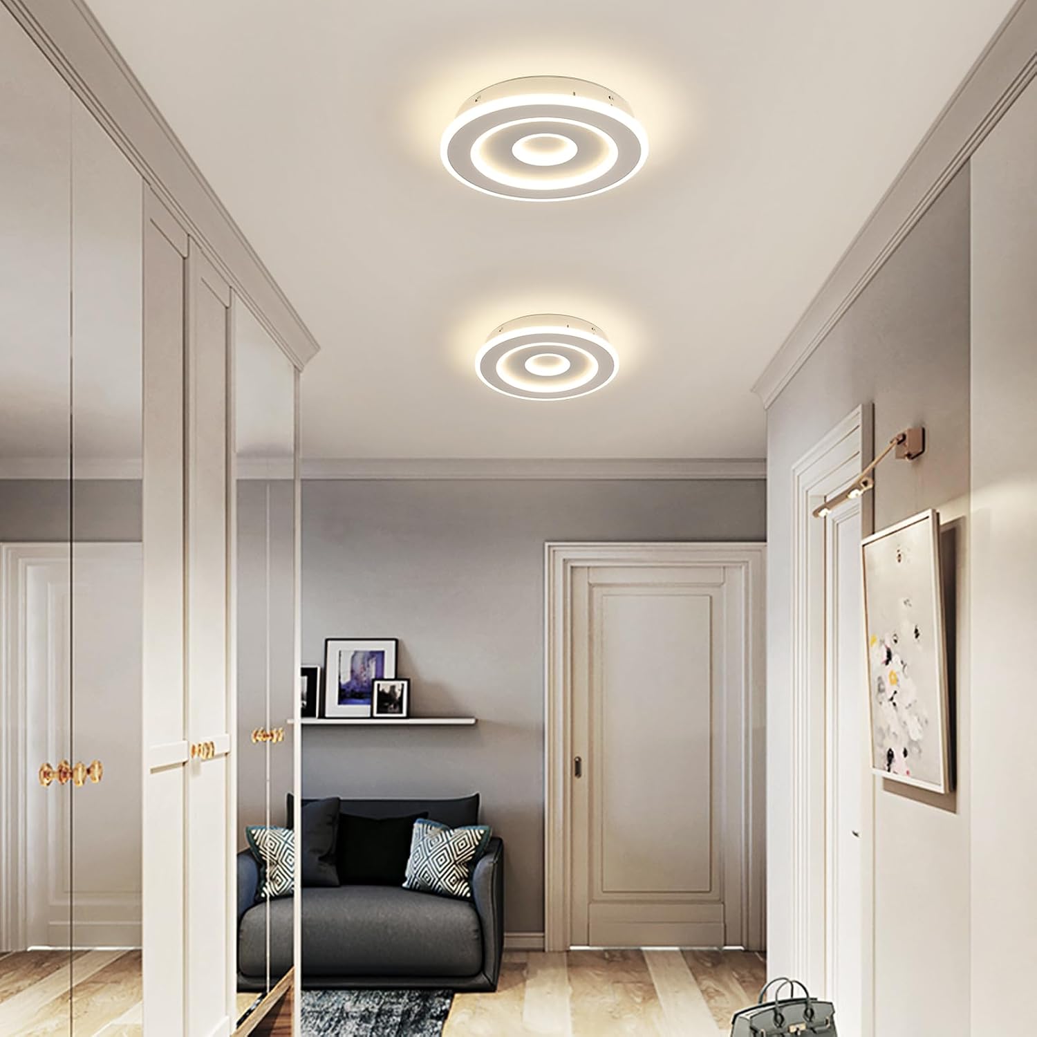 Plafoniera - Struttura in acrilico bianco, luce naturale