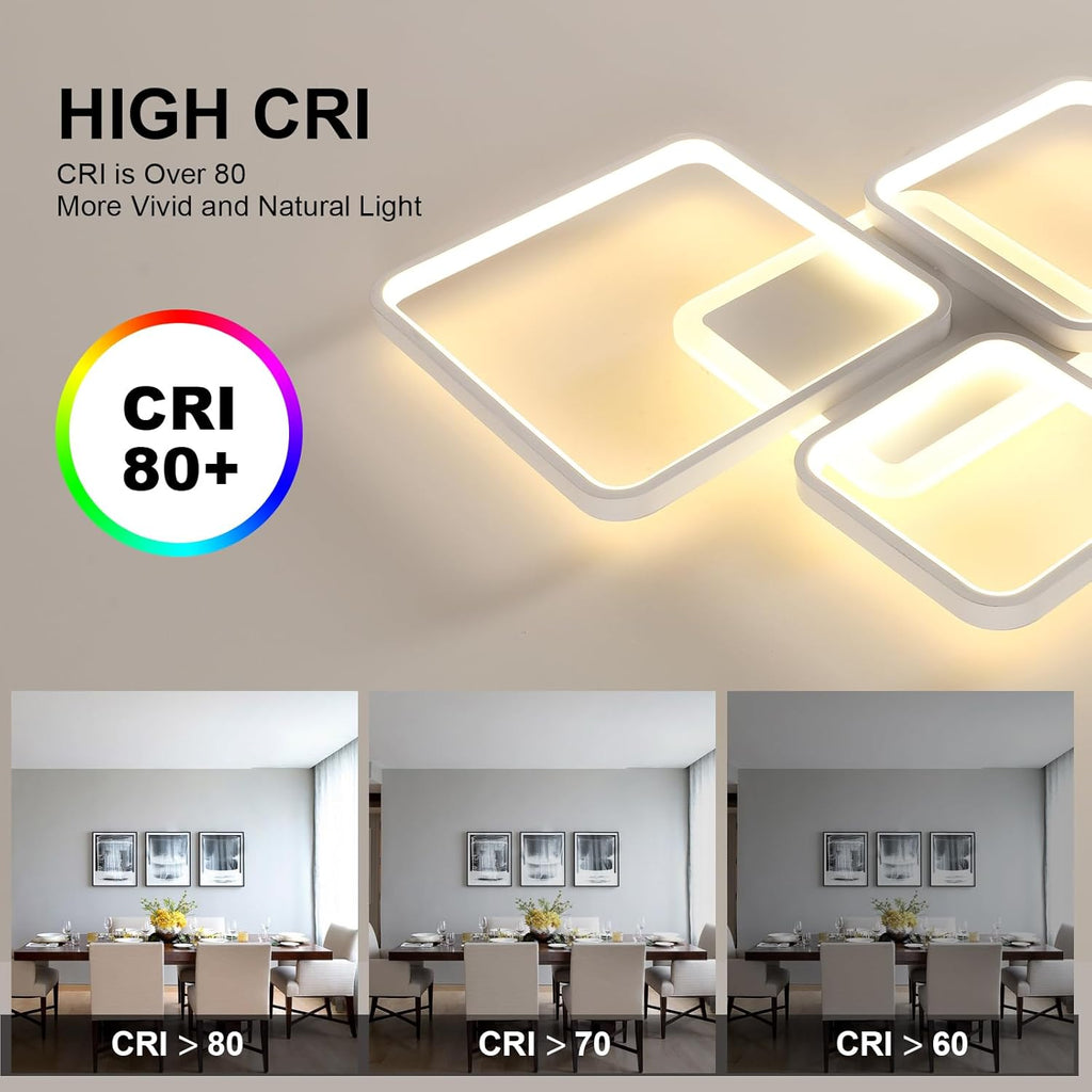 Ceiling Light - White Acrylic Frame, Tunable and Dimmable
