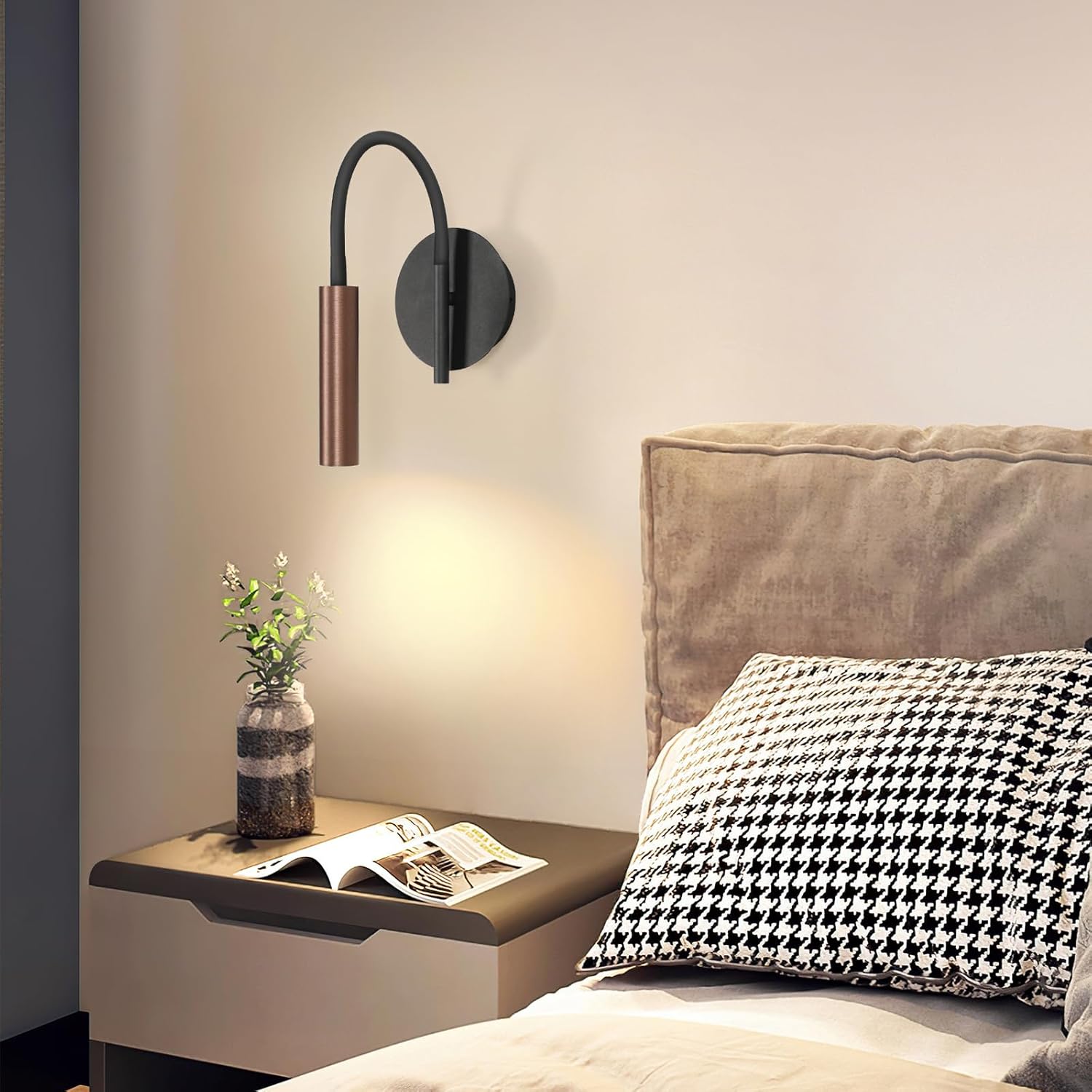 Wall Light - Black Metal Frame, Warm Light