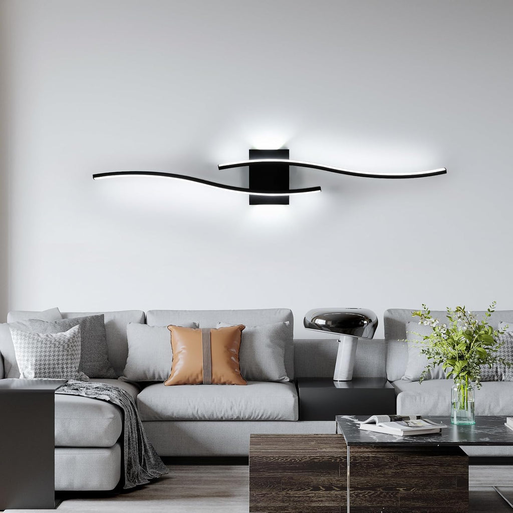Lampada da parete - Telaio in alluminio nero, luce bianca