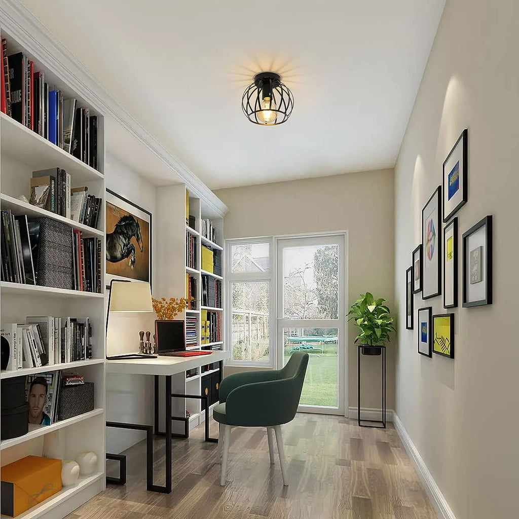 Ceiling Light - Black Metal Frame