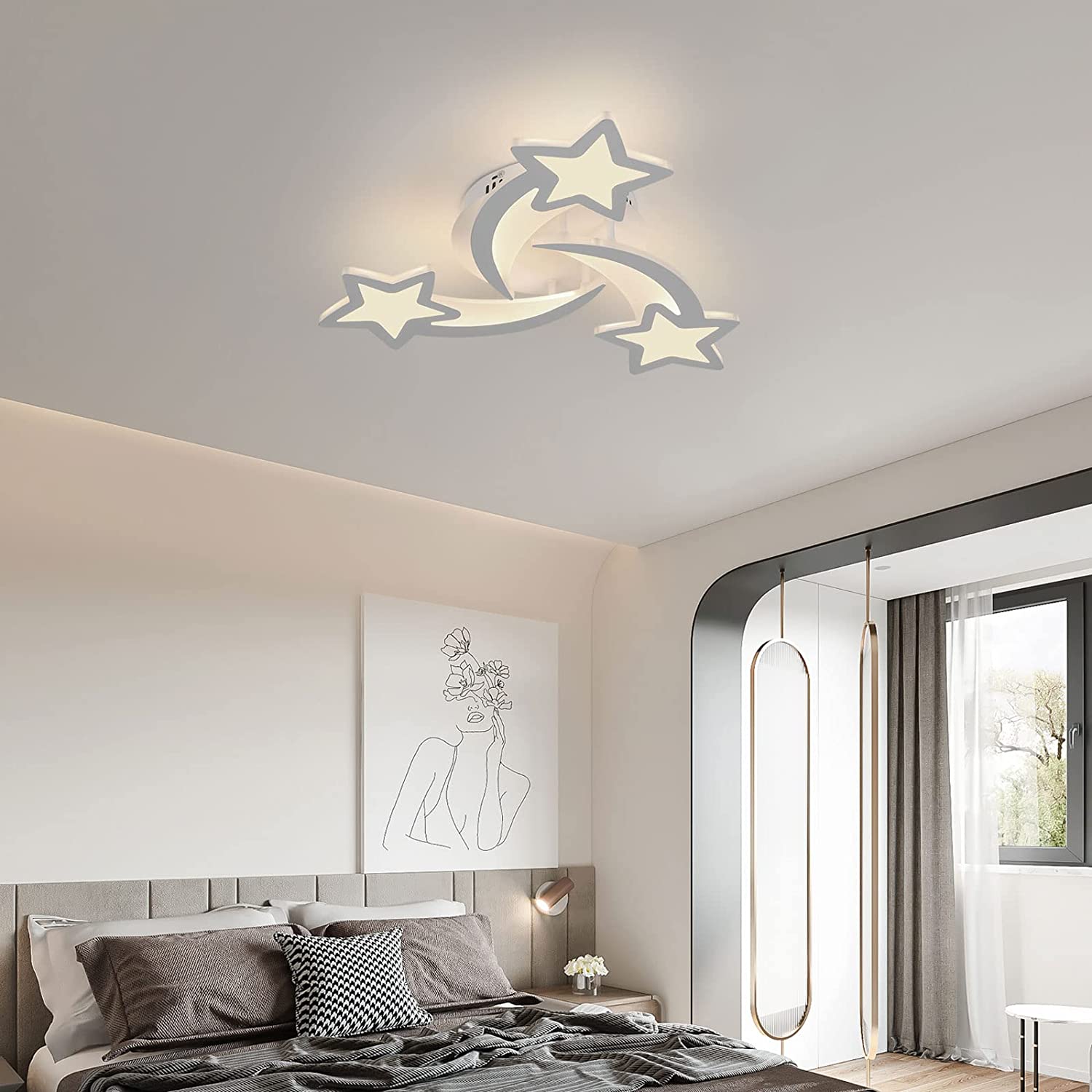 Ceiling Light - White Acrylic Frame, Tunable and Dimmable