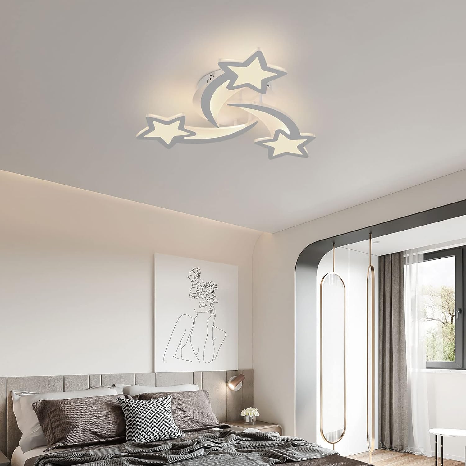 Deckenleuchte – weißer Acrylrahmen, abstimmbar und dimmbar