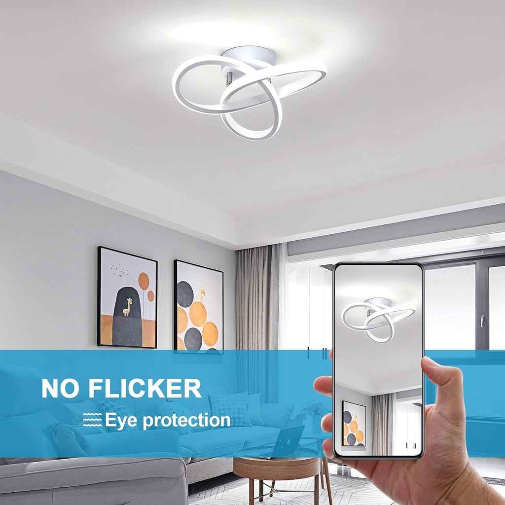 Ceiling Light - White Aluminium Frame, White Light