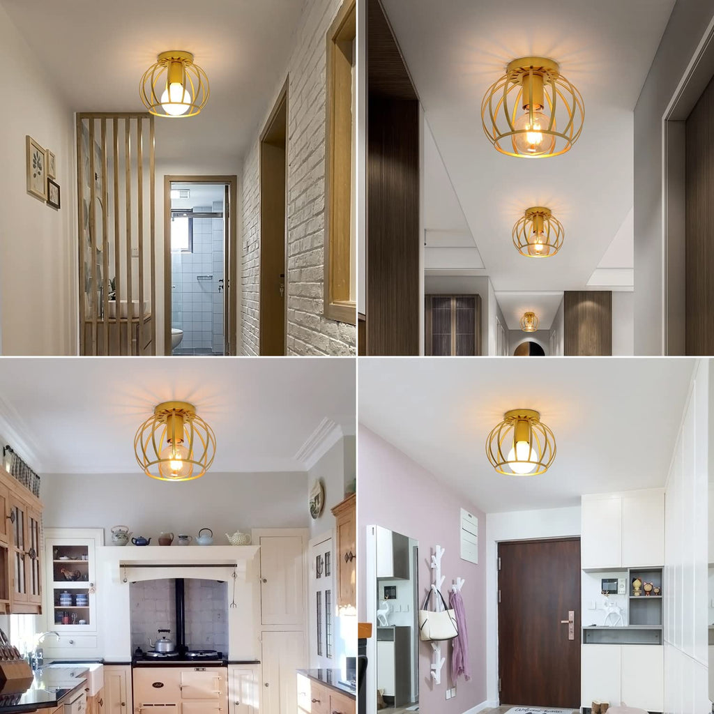 Ceiling Light - Gold Metal Frame