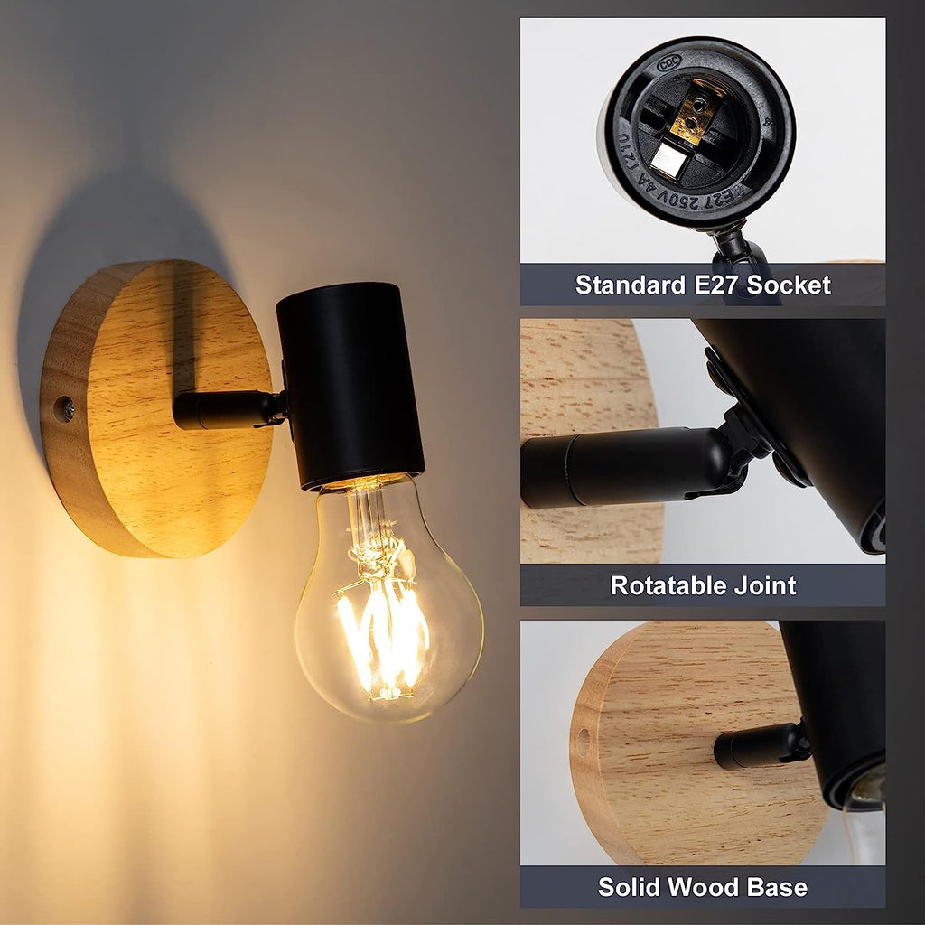 Wall Light - Black Wood Frame