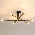 Ceiling Light - Black & Gold Metal Frame