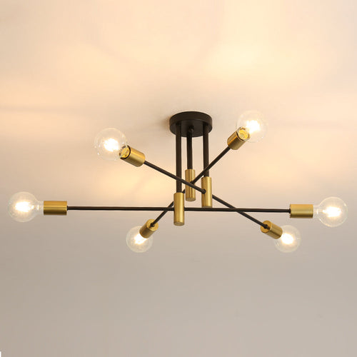 Ceiling Light - Black & Gold Metal Frame