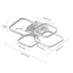 Lustre Moderne LED Comely, Luminaire De Plafond Design Carrés Blancs 60W 6750LM, Lampe De Plafond En Acrylique Pour Salon Chambre Cuisine Salle De Séjour Bureau, Lumière Froide 6500K