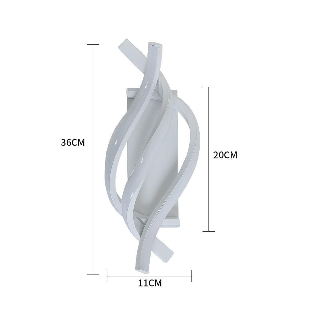 Applique da Parete - Struttura in Alluminio Bianco, Luce Bianca