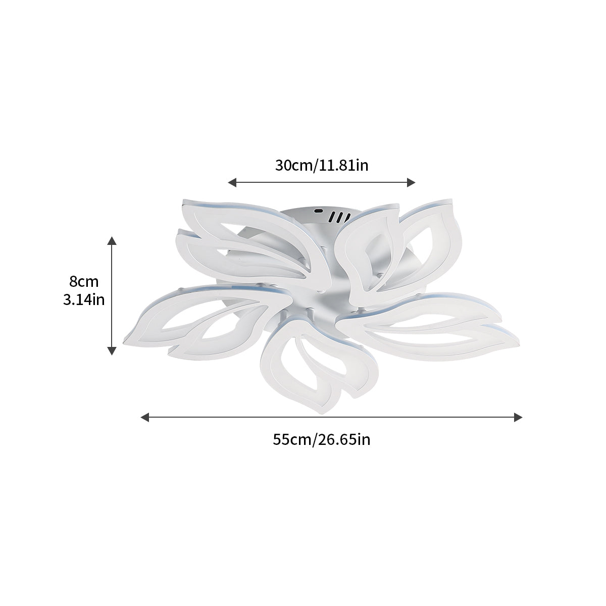 Ceiling Light - White Acrylic Frame, Tunable and Dimmable
