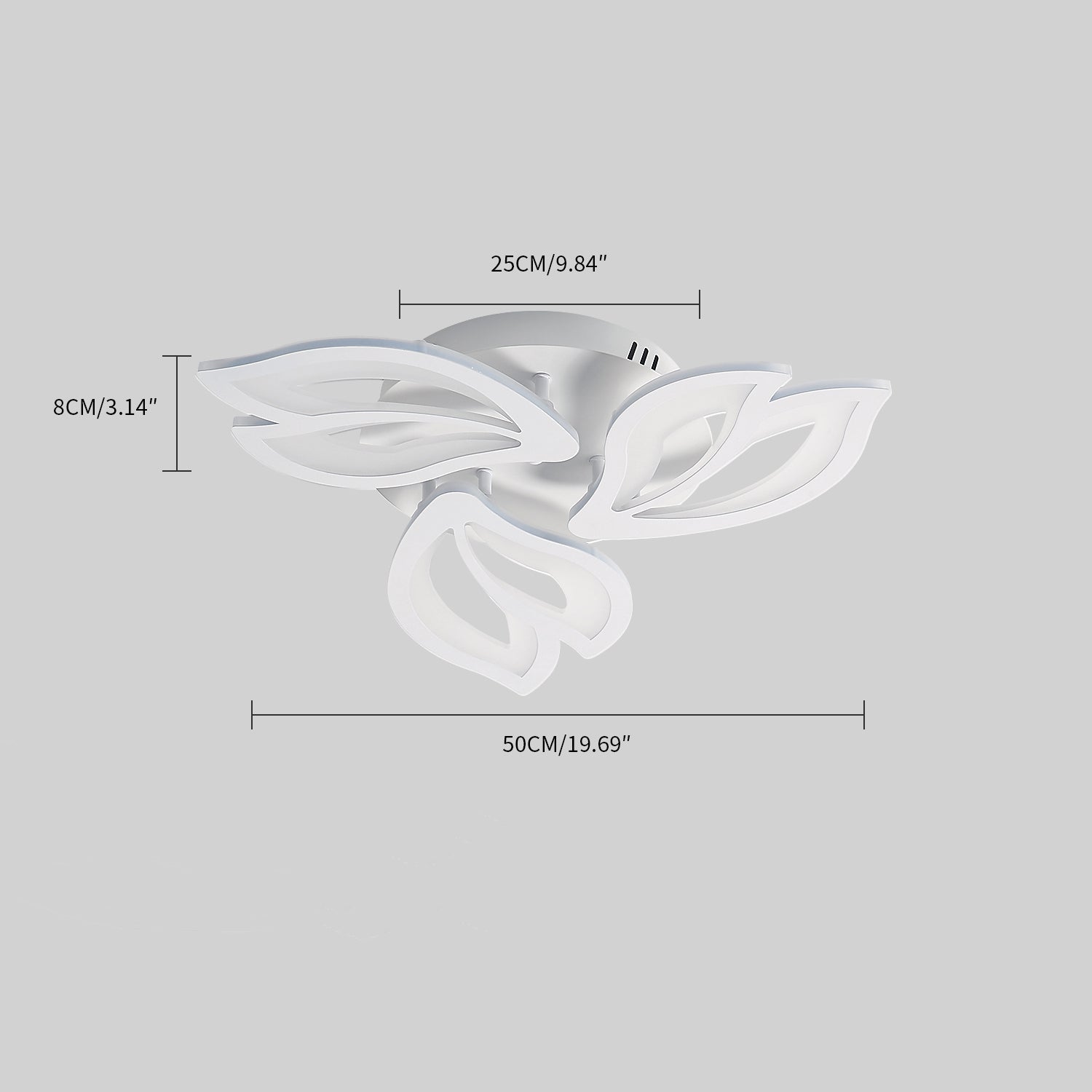 Ceiling Light - White Acrylic Frame, White Light