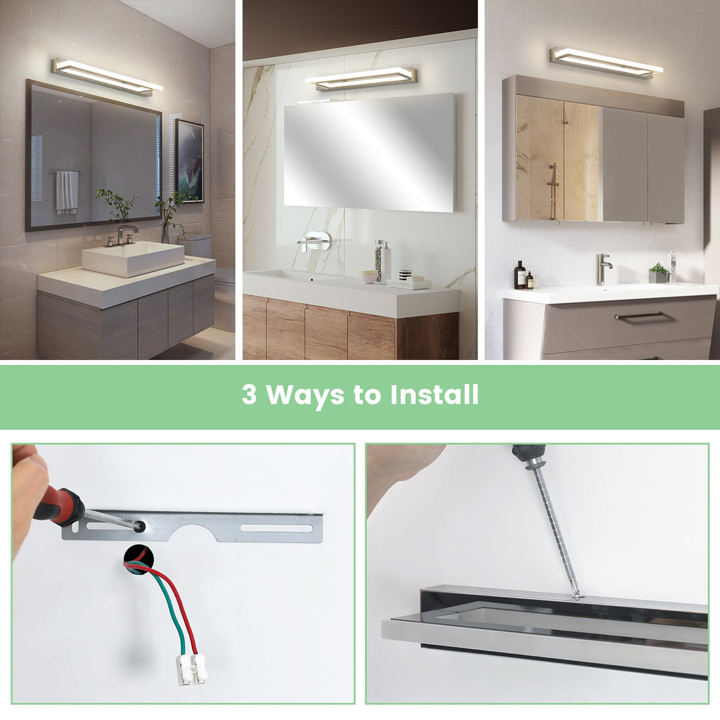 Wall Light - Chrome Aluminium Frame, Natural Light