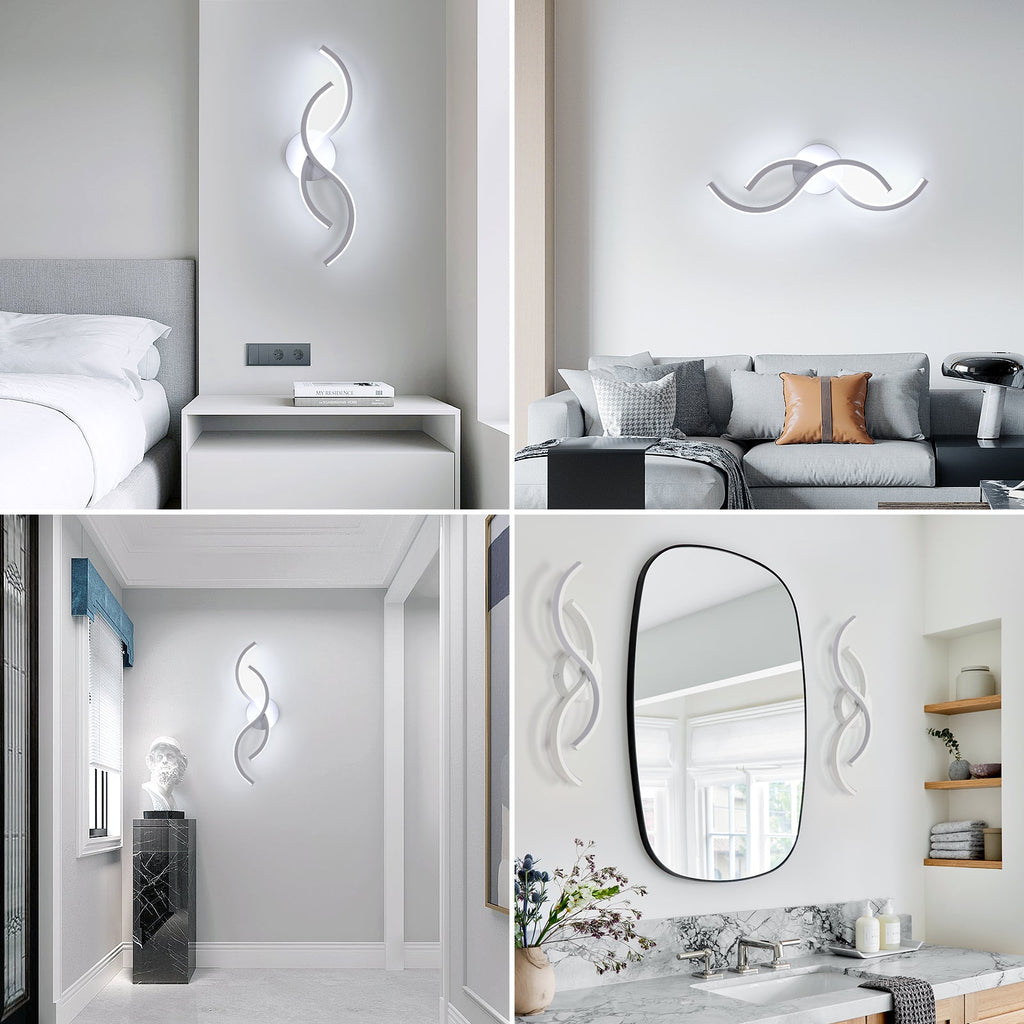 Wall Light - White Aluminium Frame, White Light