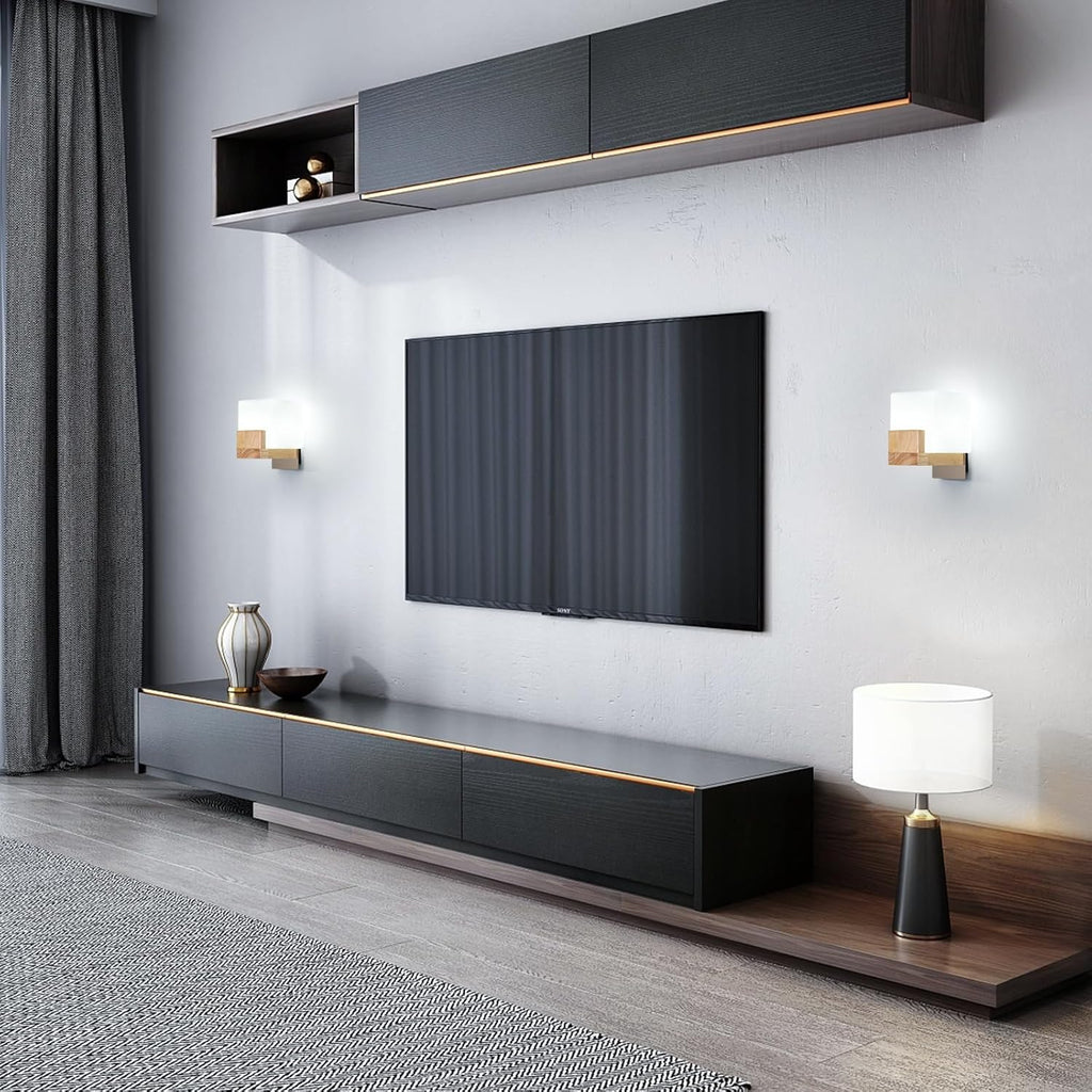 Wall Light - Wood Glass Frame, Tunable