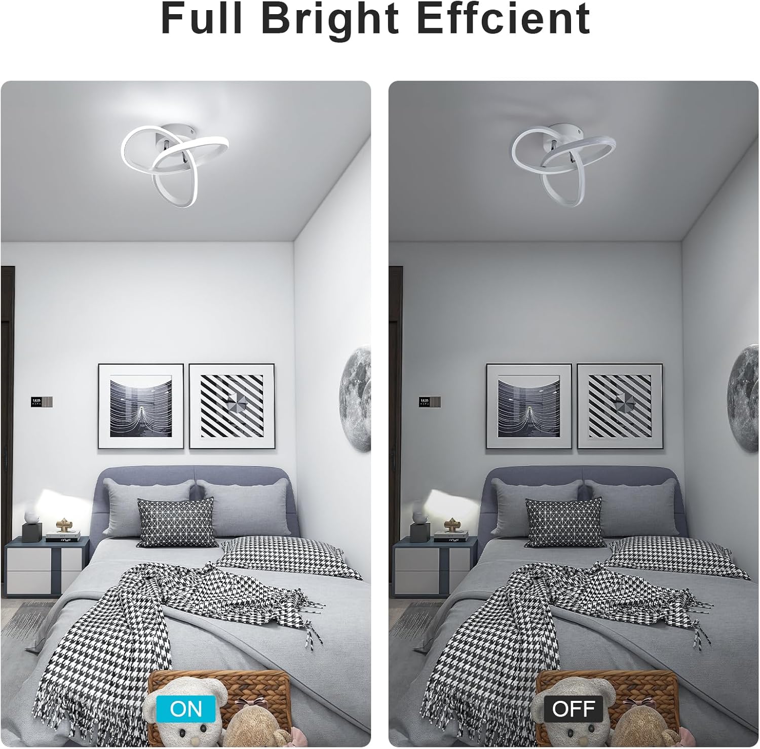 Ceiling Light - White Aluminium Frame, White Light