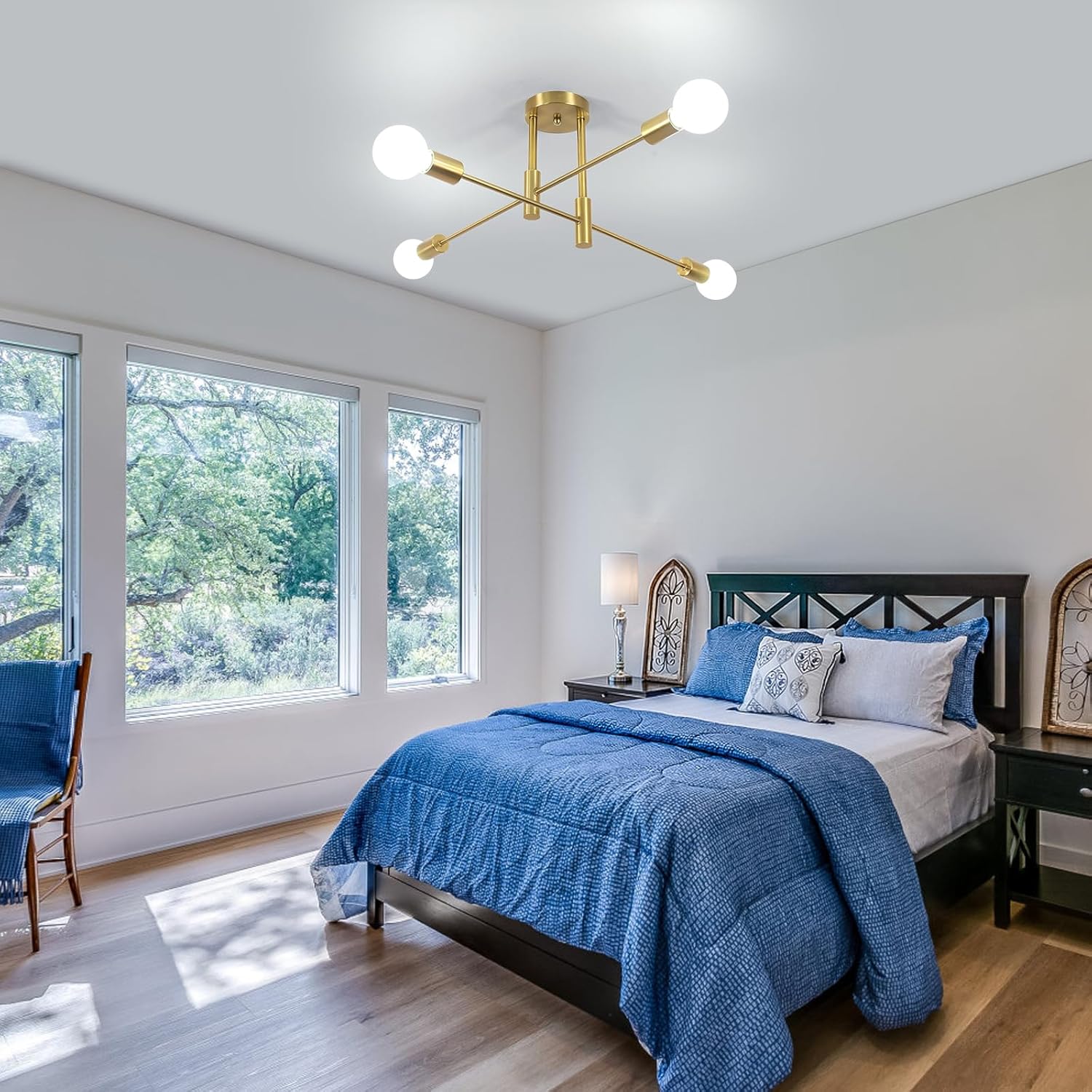 Ceiling Light - Gold Metal Frame