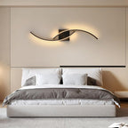 Comely Applique Murale Interieur, Moderne 80cm 27W Noir Lampe Murale LED pour Chambre à Coucher Salon, Lumière Chaude 3000k