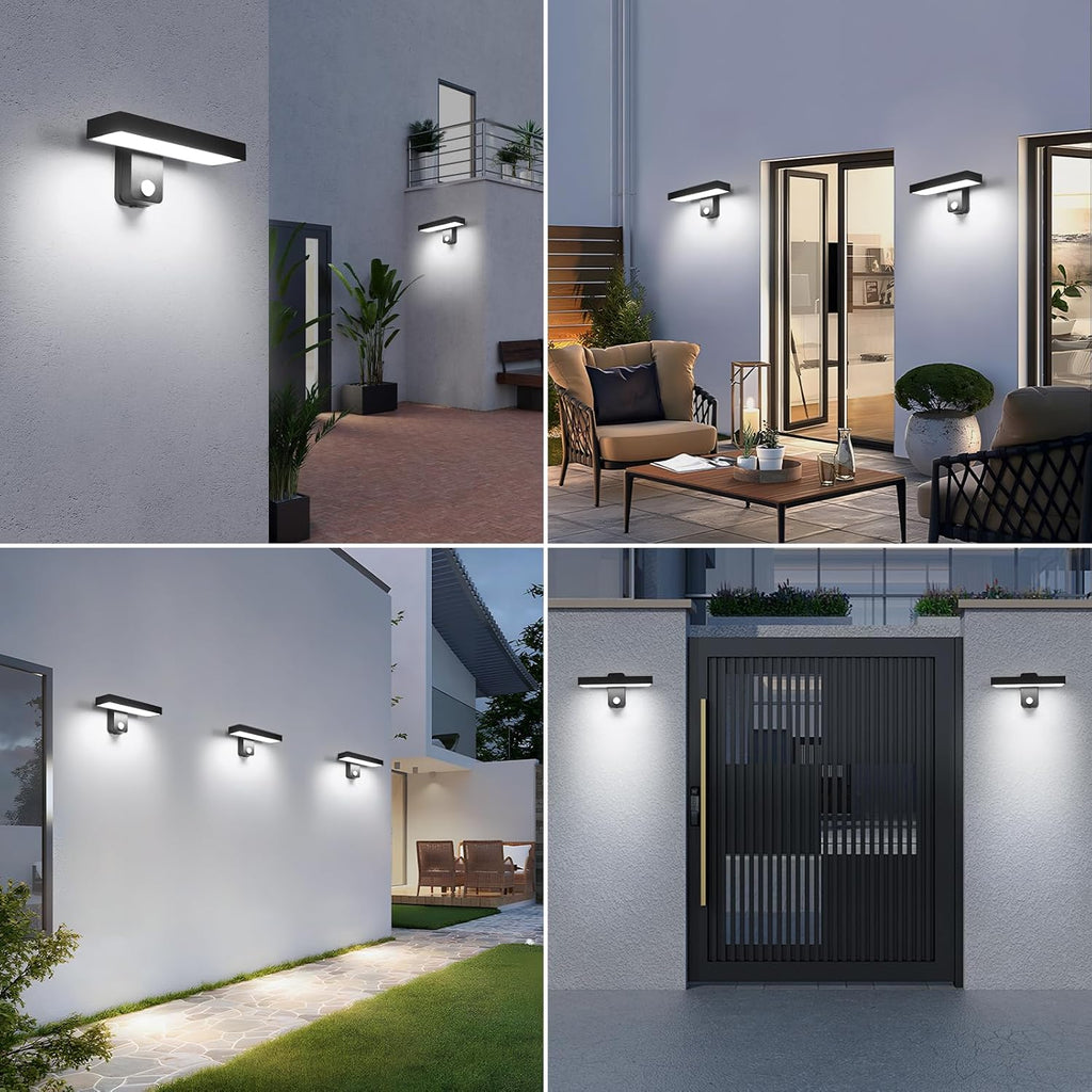 Wall Light - Black Aluminium Frame, White Light