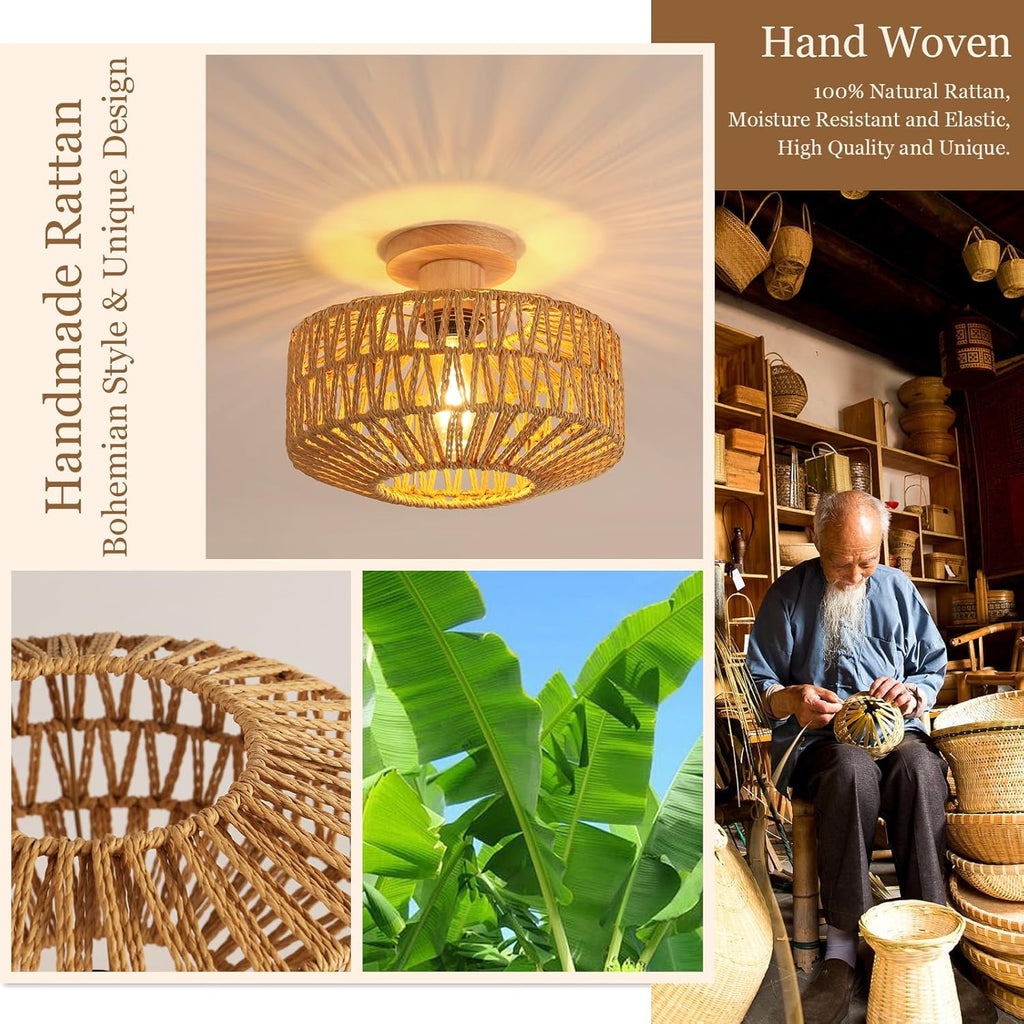 Ceiling Light - Wood Frame