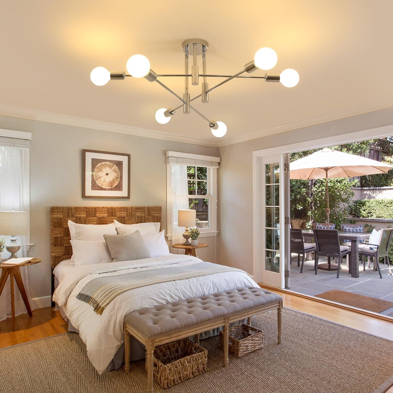 Ceiling Light - Chrome Metal Frame