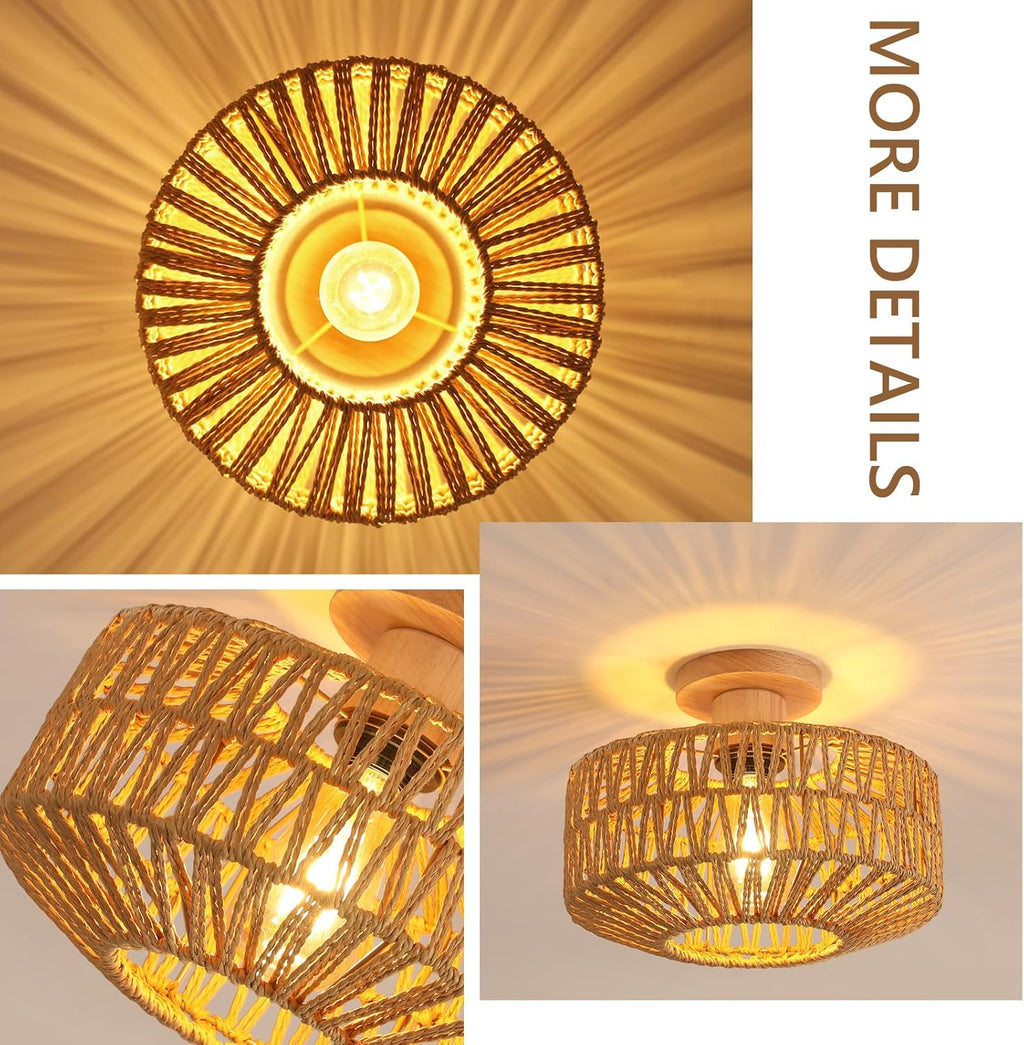 Ceiling Light - Wood Frame