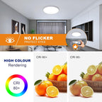 Ceiling Light - White Plastic Frame, White Light