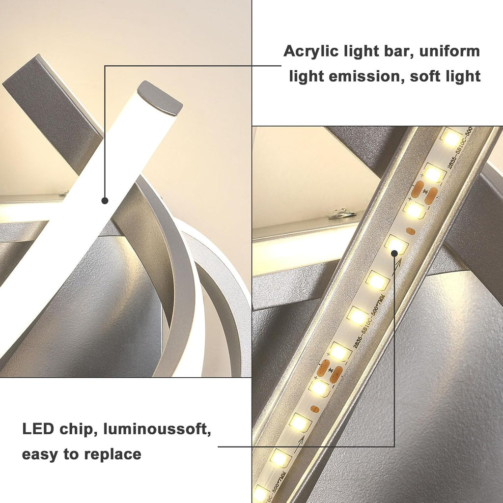 Applique - Cornice in alluminio color argento, Luce naturale