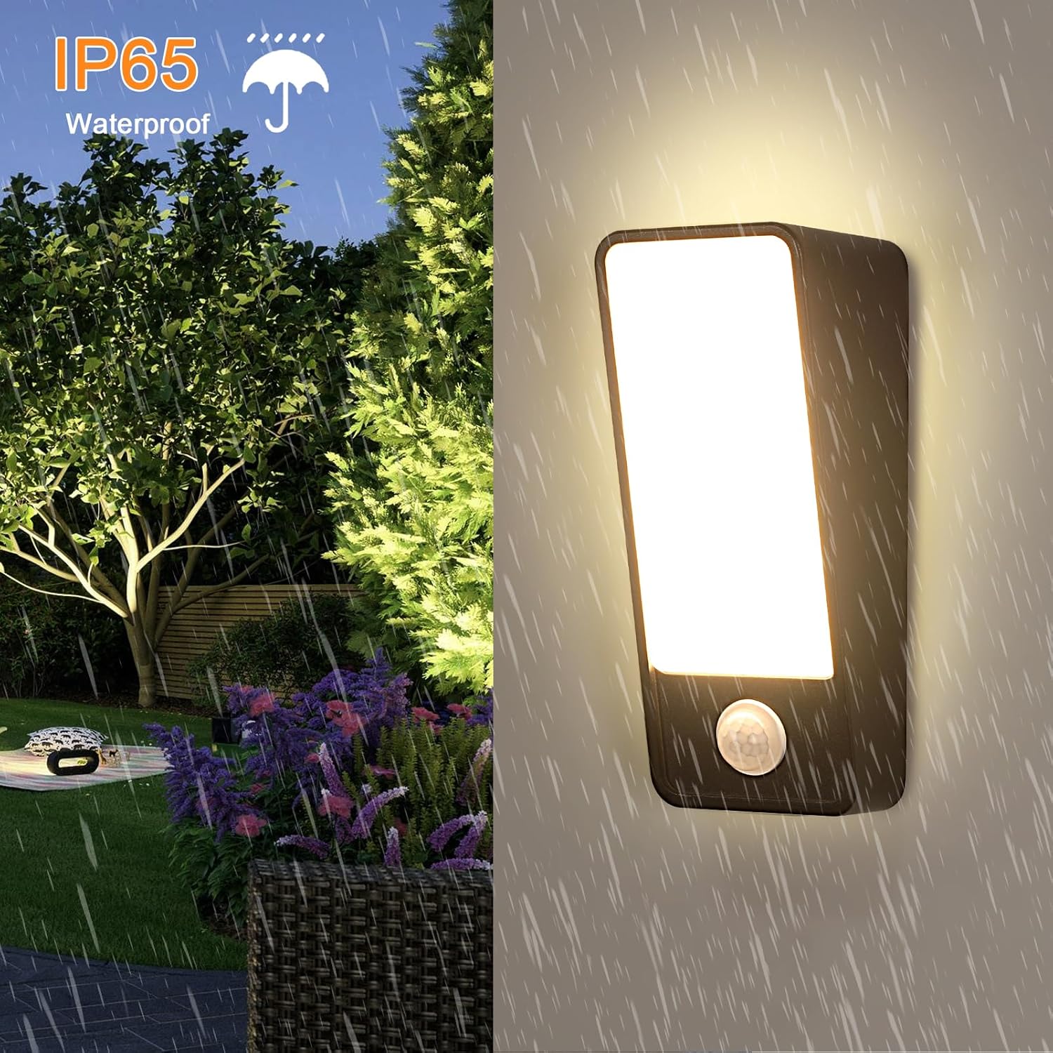 Wall Light - Black Aluminium Frame, Warm Light