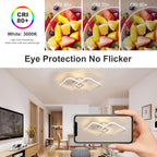 Ceiling Light - White Aluminium Frame, Warm Light