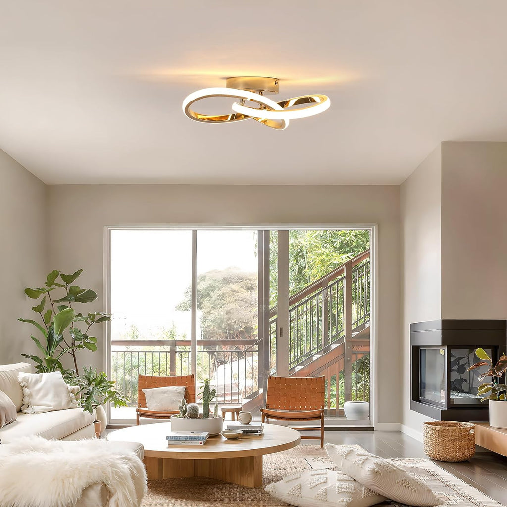 Ceiling Light - Gold Aluminium Frame, Warm Light