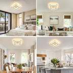 Ceiling Light - White Acrylic Frame, Warm Light
