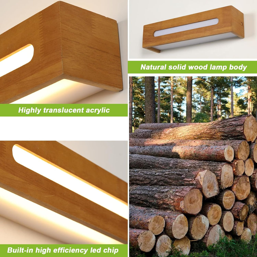 Wall Light - Wood Plastic Frame, Warm Light