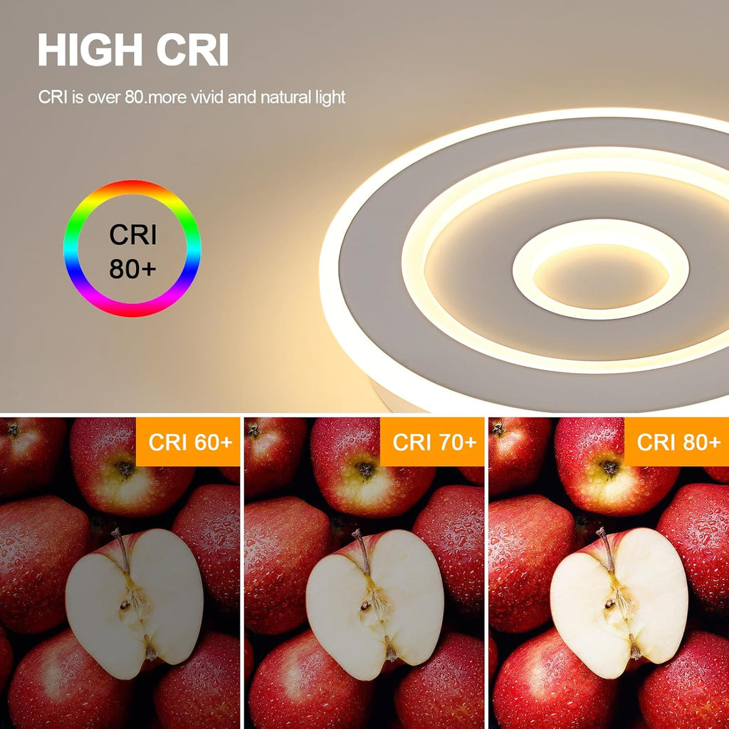 Comely Plafonnier LED Rond Moderne, 28W 28cm Lampe de Plafond LED, Blanc Luminaire Plafonnier Intérieur pour Chambre à Coucher, Salon, Couloir, Lumière Chaude 3000K