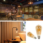 LED Light Bulbs - Amber Glass Frame, Warm Light