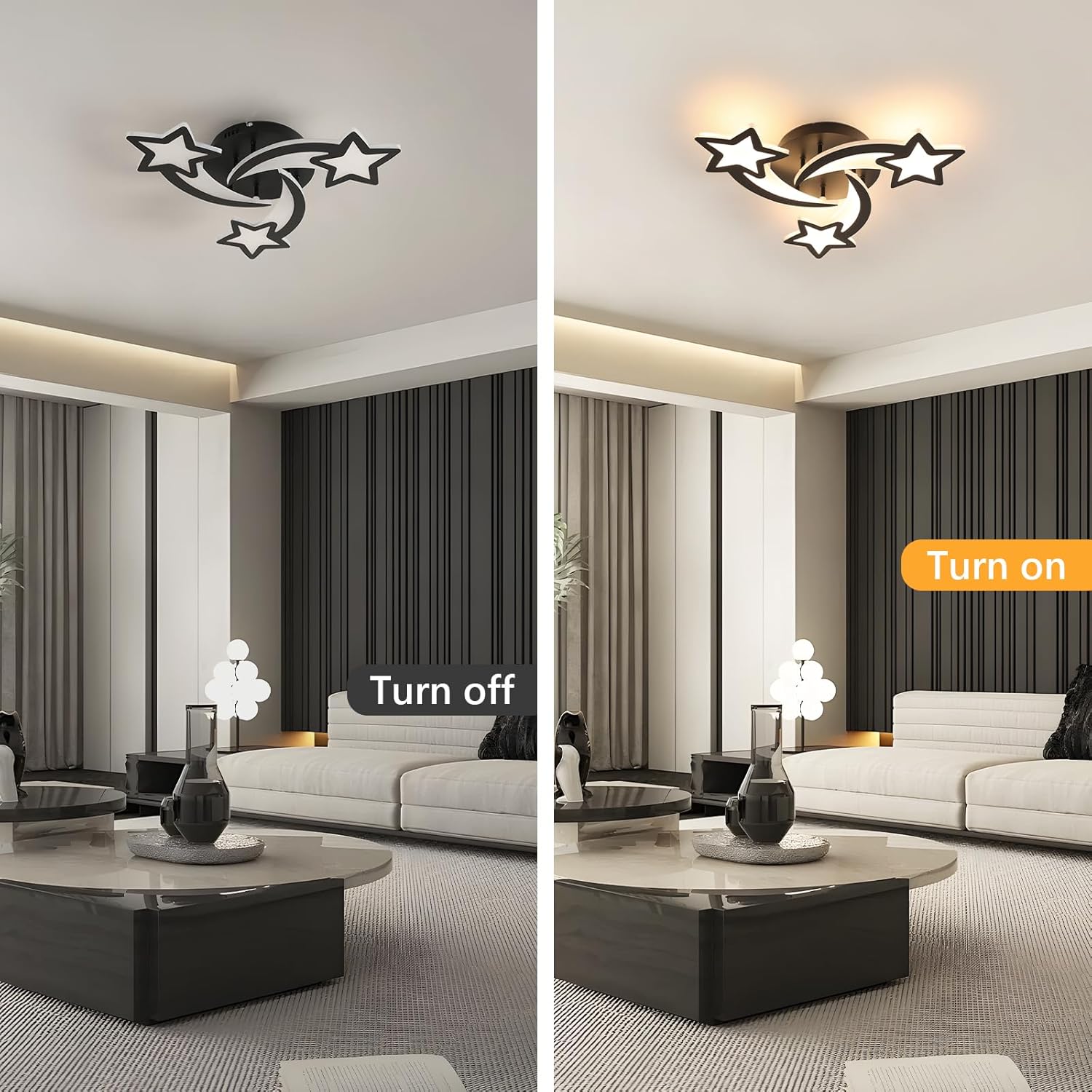 Ceiling Light - Black Acrylic Frame, Tunable and Dimmable