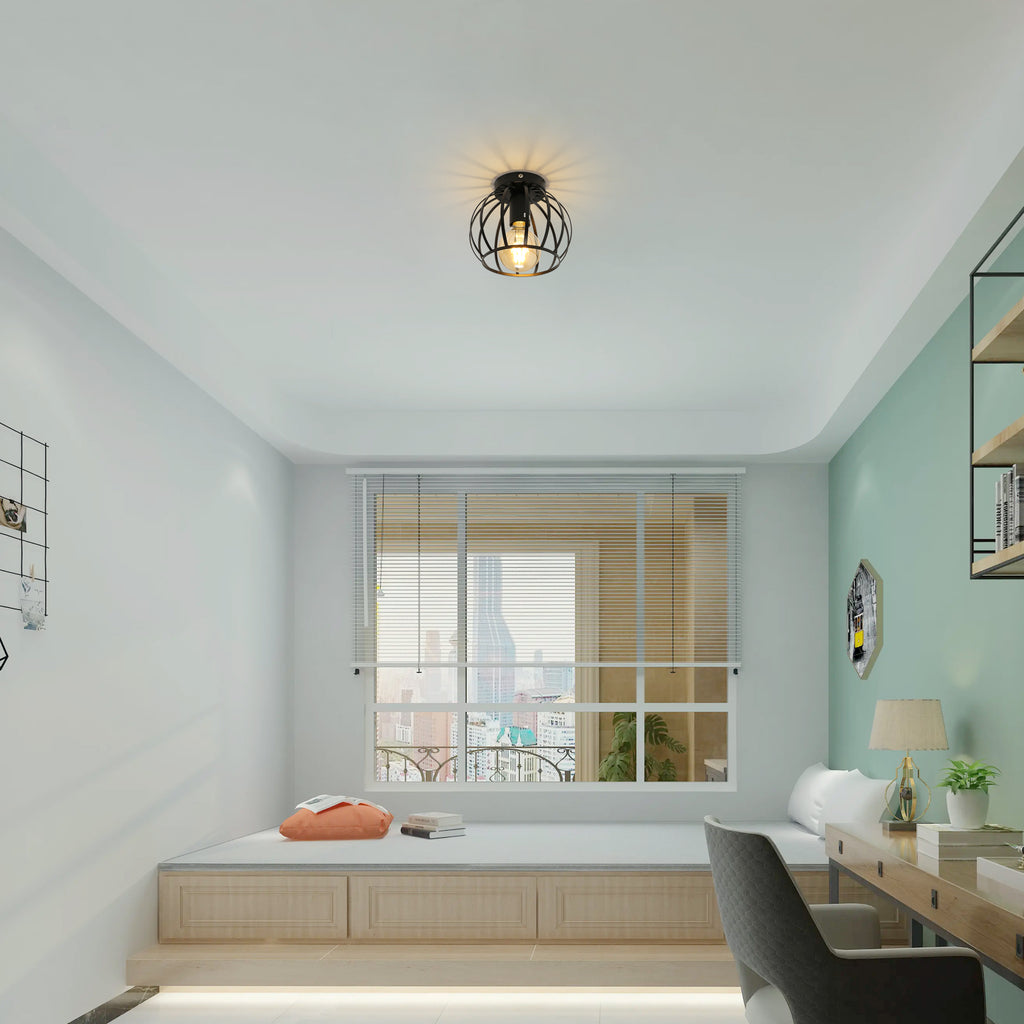 Ceiling Light - Black Metal Frame