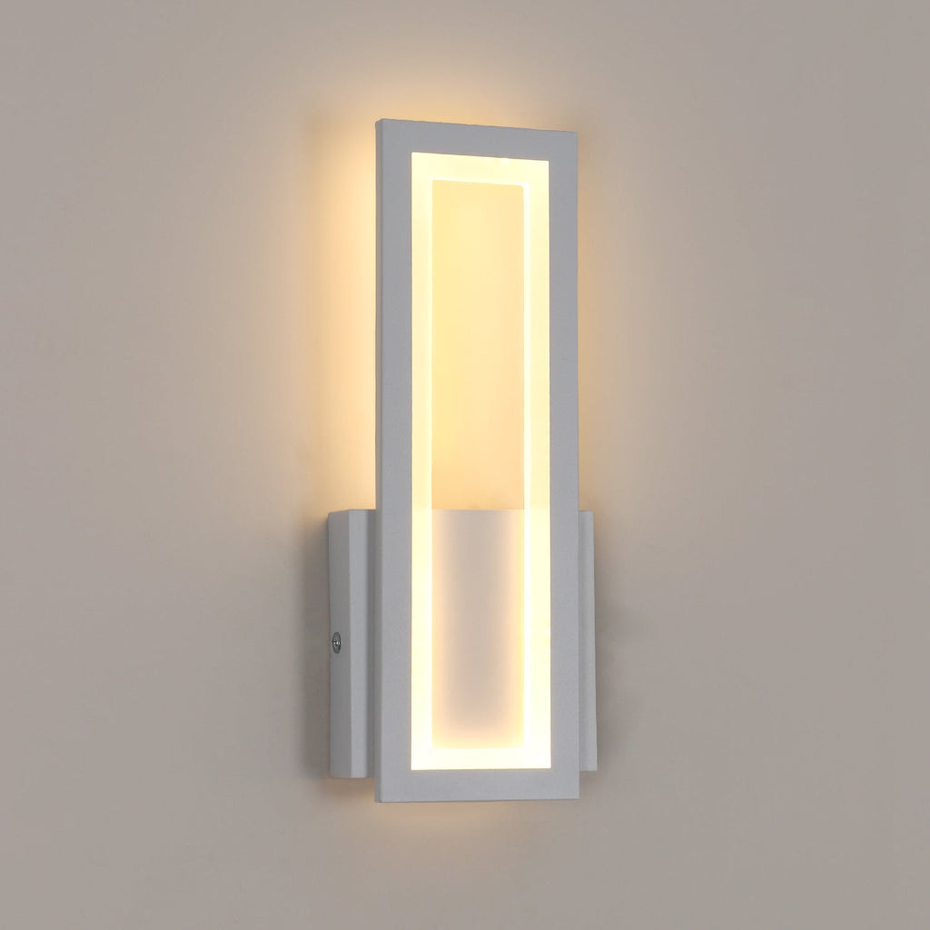 Wall Light - White Acrylic Frame, Warm Light